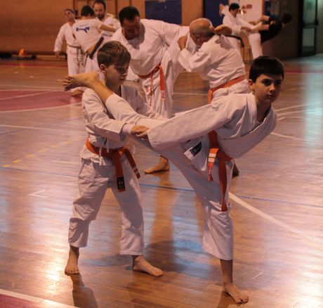Adolescenti facendo Kempo Dankan